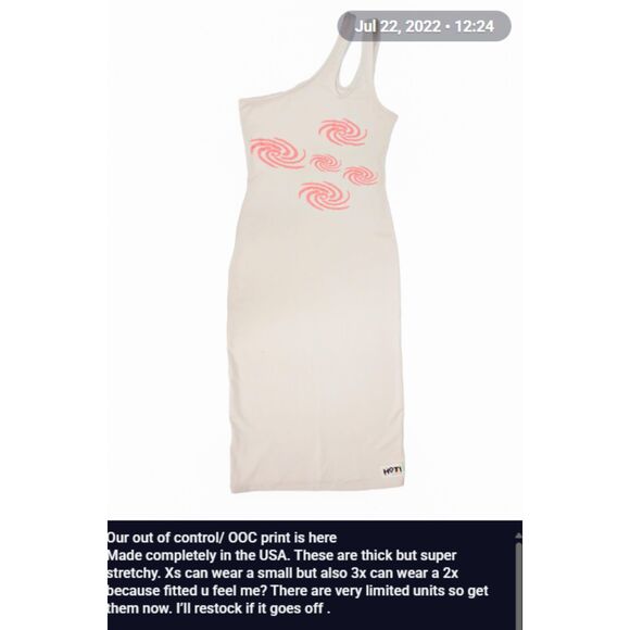 Hot Lava OOC Out of Control! Midi Dress w/ Asymmetrical Shoulder Strap 4X, NWOT - Picture 10 of 10